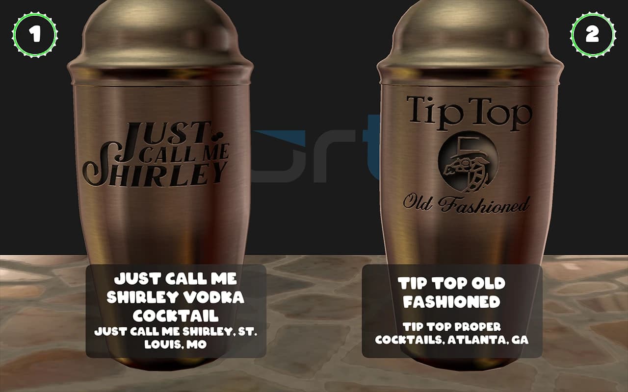 Cocktails beverage display