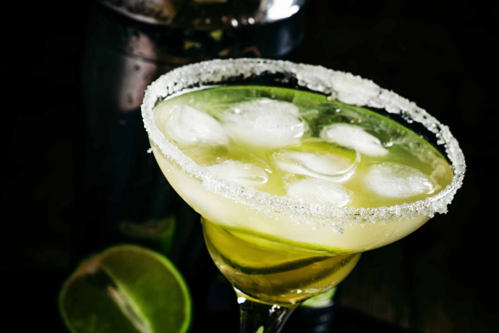 Lime Daiquiri in a glass decorated with sugar